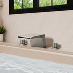3-Hole Deck Mount Waterfall Roman Tub Faucet SFS-1125-NK - Brushed Nickel
