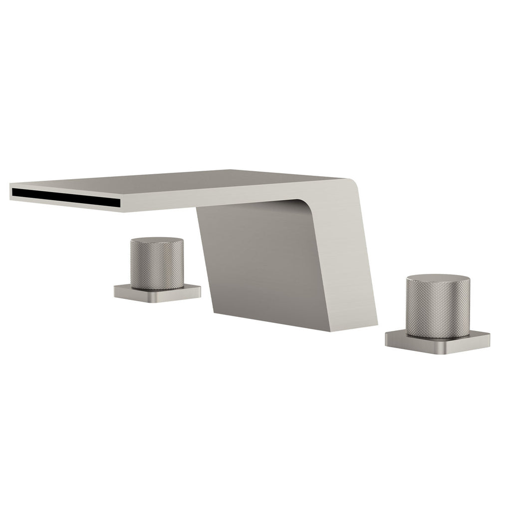 3-Hole Deck Mount Waterfall Roman Tub Faucet SFS-1125-NK - Brushed Nickel