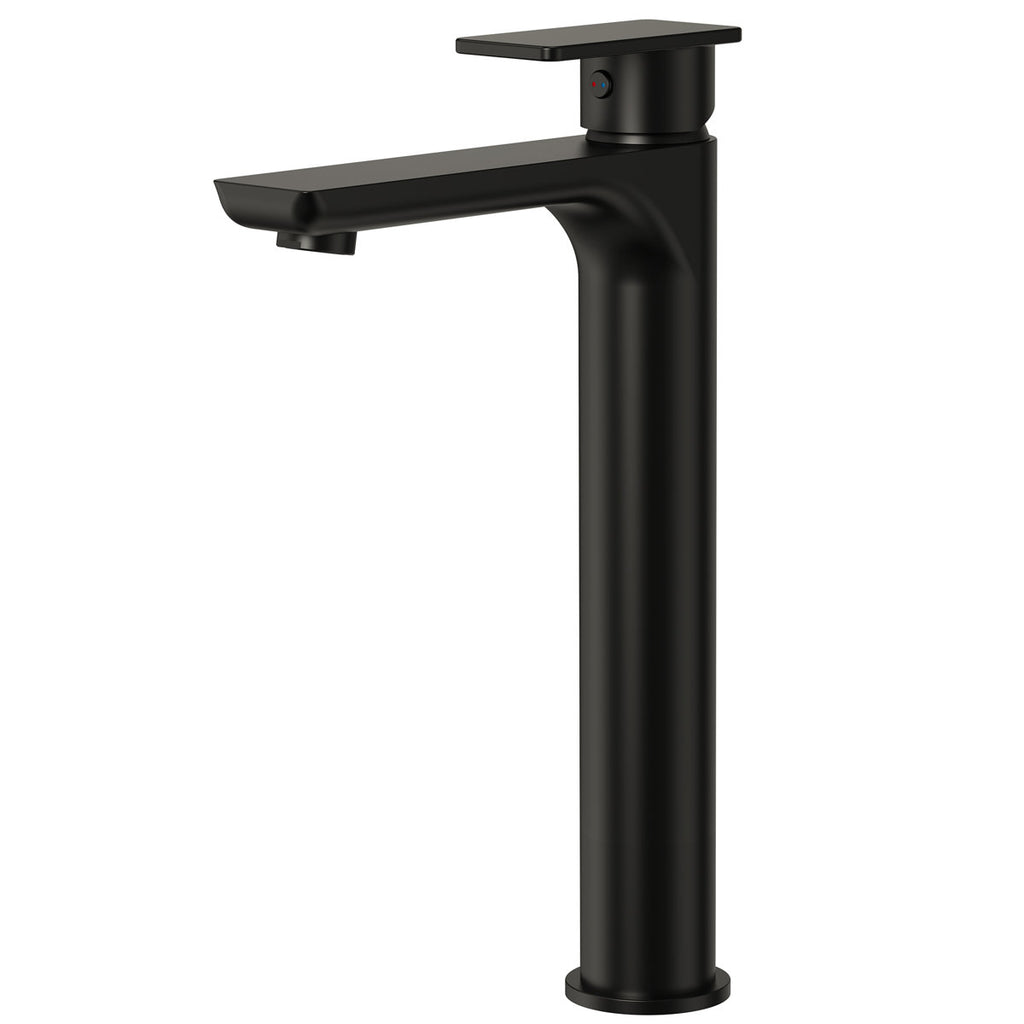 Single Handle Vessel Bathroom Faucet, Single Hole Vessel Bathroom Sink Faucet with Drain Assembly SFS-1121-BK - Matte Black