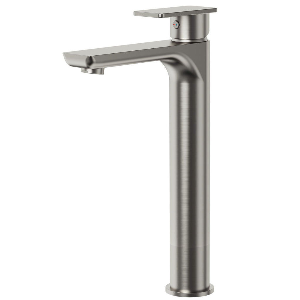 Single Hole Vessel Bathroom Faucet, Single Handle Bathroom Sink Faucet with Drain Assembly SFS-1121-NK - Brushed Nickel