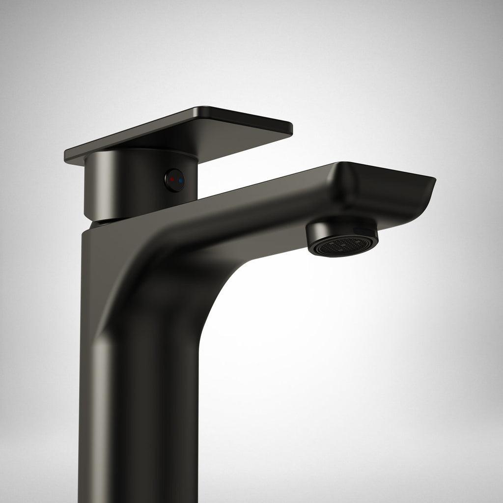 Single Hole Bathroom Faucet with Drain Assembly, Single Handle Bathroom Sink Faucet SFS-1120-BK - Matte Black