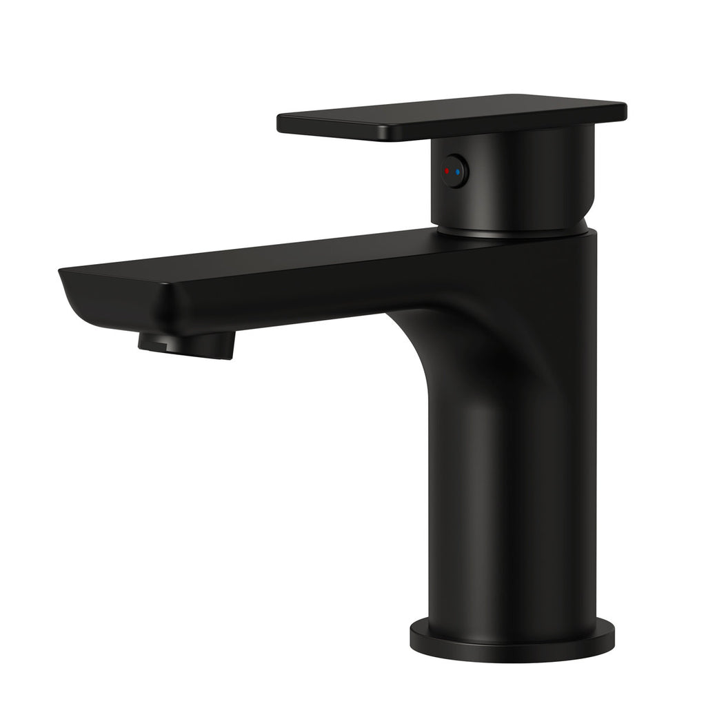 Single Hole Bathroom Faucet with Drain Assembly, Single Handle Bathroom Sink Faucet SFS-1120-BK - Matte Black