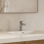 Single Hole Bathroom Faucet with Drain Assembly, Single Handle Bathroom Sink Faucet SFS-1120-NK - Brushed Nickel