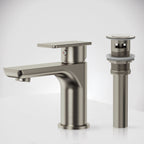 Single Hole Bathroom Faucet with Drain Assembly, Single Handle Bathroom Sink Faucet SFS-1120-NK - Brushed Nickel