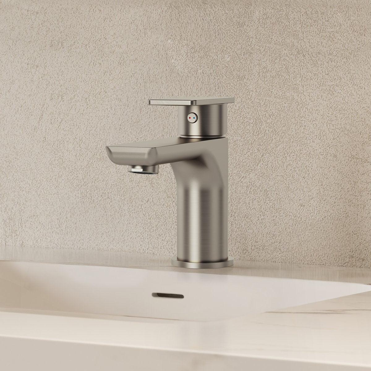 Single Hole Bathroom Faucet with Drain Assembly, Single Handle Bathroom Sink Faucet SFS-1120-NK - Brushed Nickel