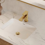 Single Hole Bathroom Faucet with Drain Assembly, Single Handle Bathroom Sink Faucet SFS-1120-GD - Brushed Gold