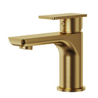 Single Hole Bathroom Faucet with Drain Assembly, Single Handle Bathroom Sink Faucet SFS-1120-GD - Brushed Gold