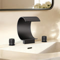 Widespread Bathroom Faucet 3 Hole, 2-handle Bathroom Sink Faucet with Drain Assembly SFS-1152-BK - Matte Black