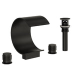 Widespread Bathroom Faucet 3 Hole, 2-handle Bathroom Sink Faucet with Drain Assembly SFS-1152-BK - Matte Black