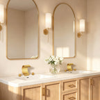Widespread Bathroom Faucet 3 Hole, 2-handle Bathroom Sink Faucet with Drain Assembly SFS-1152-GD - Brushed Gold