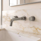 Wall Mounted Bathroom Faucet 3 Hole,2-Handle Bathroom Sink Faucet with Drain Assembly, Brushed Nickel SFS-1150-NK - Brushed Nickel