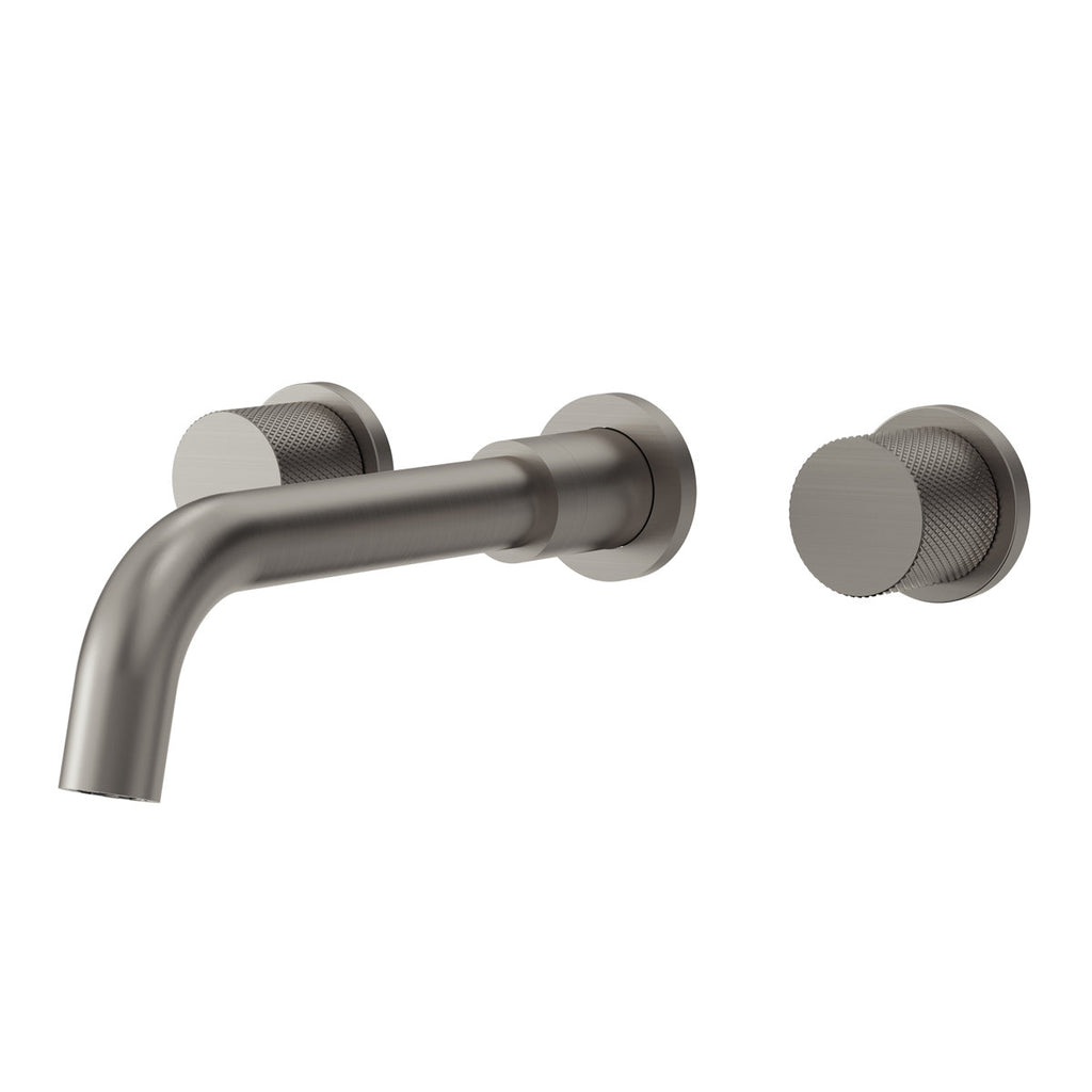Wall Mounted Bathroom Faucet 3 Hole,2-Handle Bathroom Sink Faucet with Drain Assembly, Brushed Nickel SFS-1150-NK - Brushed Nickel