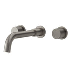 Wall Mounted Bathroom Faucet 3 Hole,2-Handle Bathroom Sink Faucet with Drain Assembly, Brushed Nickel SFS-1150-NK - Brushed Nickel