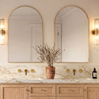 Wall Mounted Bathroom Faucet 3 Hole,2-Handle Bathroom Sink Faucet with Drain Assembly, Brushed Gold SFS-1150-GD - Brushed Gold