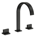 Widespread Bathroom Faucet 3 Hole, 2-handle Bathroom Sink Faucet with Drain Assembly SFS-1151-BK - Matte Black