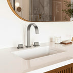 Widespread Bathroom Faucet 3 Hole, 2-handle Bathroom Sink Faucet with Drain Assembly SFS-1151-NK - Brushed Nickel