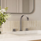 Widespread Bathroom Faucet 3 Hole, 2-handle Bathroom Sink Faucet with Drain Assembly SFS-1151-NK - Brushed Nickel