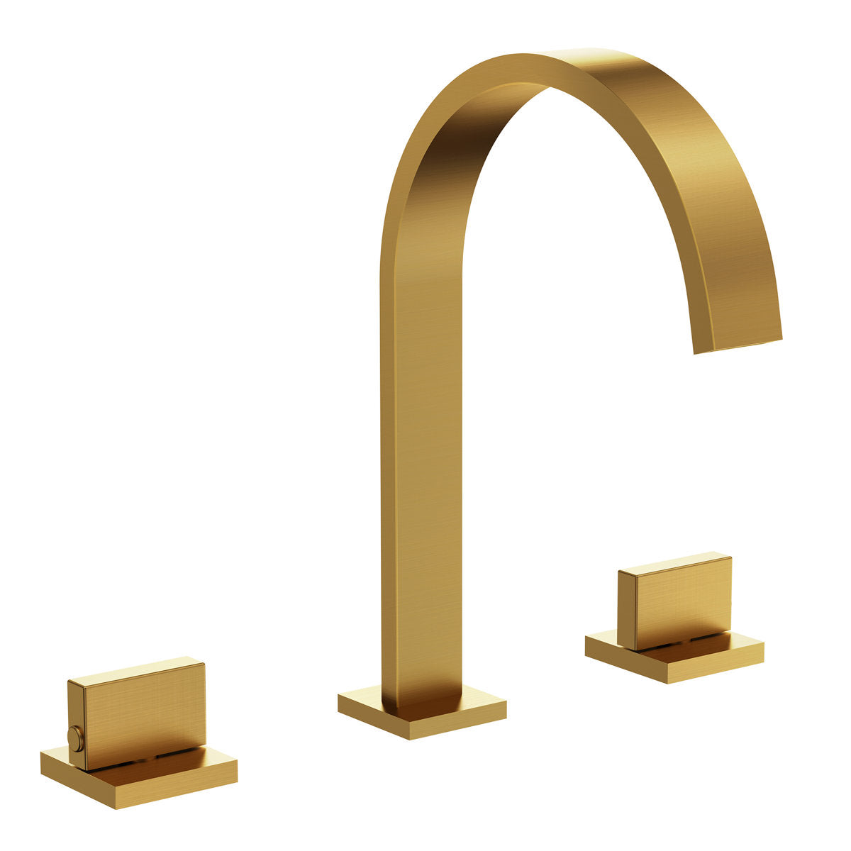 Widespread Bathroom Faucet 3 Hole, 2-handle Bathroom Sink Faucet with Drain Assembly SFS-1151-GD - Brushed Gold
