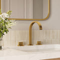 Widespread Bathroom Faucet 3 Hole, 2-handle Bathroom Sink Faucet with Drain Assembly SFS-1151-GD - Brushed Gold