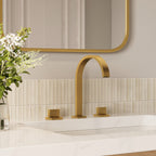 Widespread Bathroom Faucet 3 Hole, 2-handle Bathroom Sink Faucet with Drain Assembly SFS-1151-GD - Brushed Gold