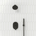 Pressure-Balanced Shower System, 6-Inch Rainfall Shower Faucet with Rough-in Valve SFS-1162-BK - Matte Black