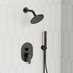 Pressure-Balanced Shower System, 6-Inch Rainfall Shower Faucet with Rough-in Valve SFS-1162-BK - Matte Black