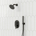 Pressure-Balanced Shower System, 6-Inch Rainfall Shower Faucet with Rough-in Valve SFS-1162-BK - Matte Black