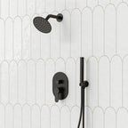 Pressure-Balanced Shower System, 6-Inch Rainfall Shower Faucet with Rough-in Valve SFS-1162-BK - Matte Black