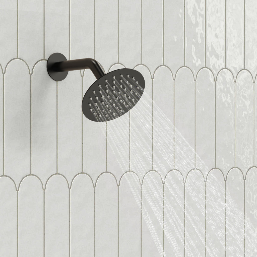 Pressure-Balanced Shower System, 6-Inch Rainfall Shower Faucet with Rough-in Valve SFS-1162-BK - Matte Black