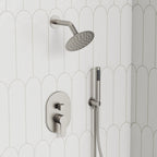 Pressure-Balanced Shower System, 6-Inch Rainfall Shower Faucet with Rough-in Valve SFS-1162-NK - Brushed Nickel
