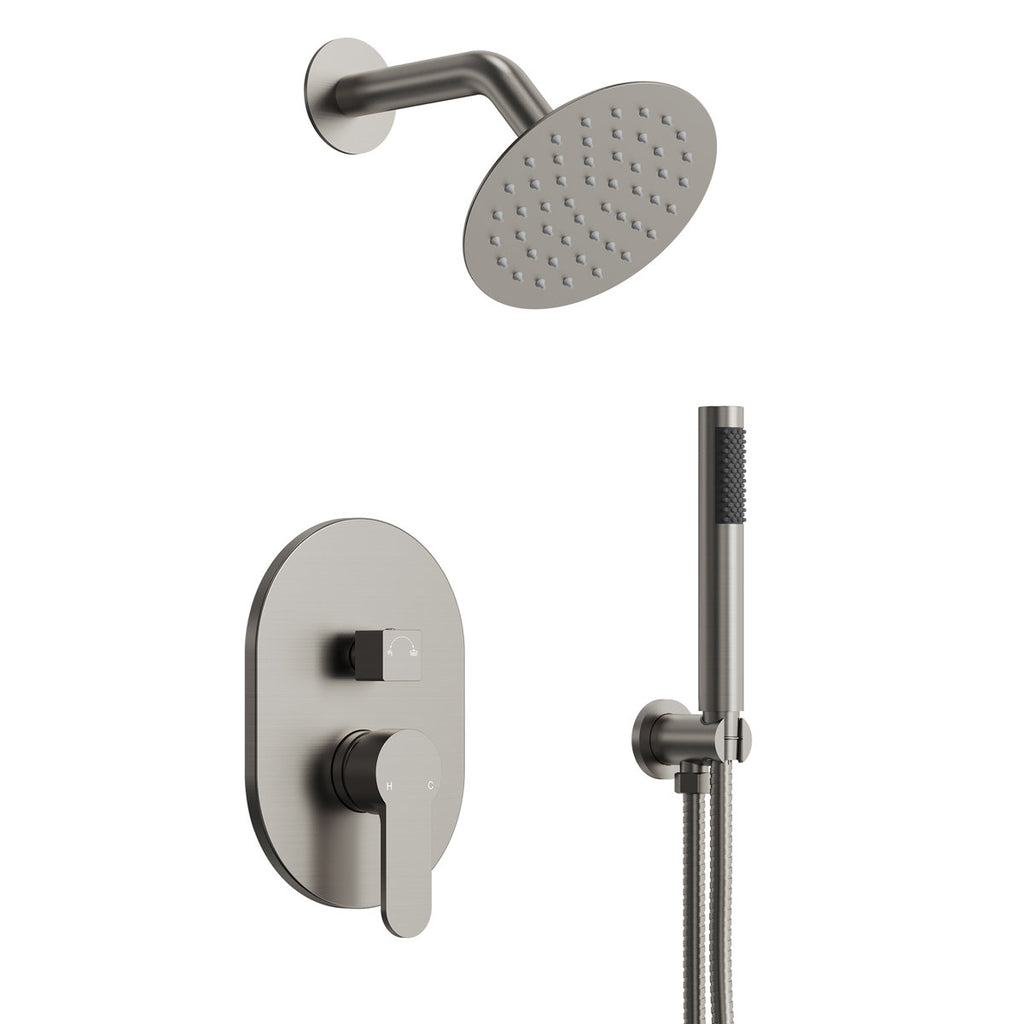 Pressure-Balanced Shower System, 6-Inch Rainfall Shower Faucet with Rough-in Valve SFS-1162-NK - Brushed Nickel
