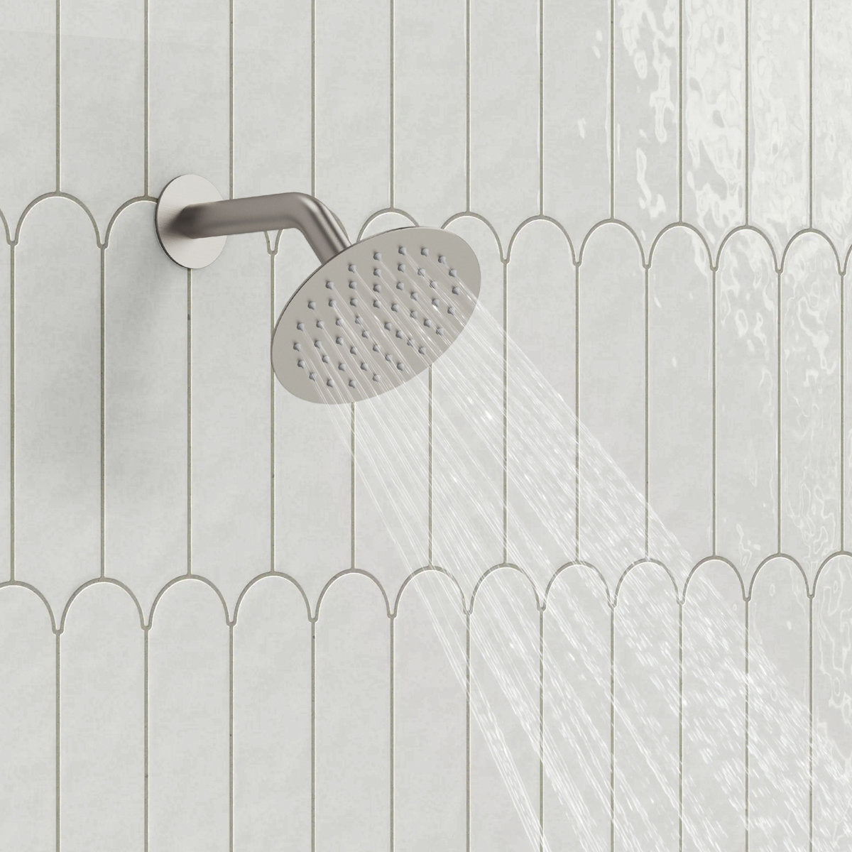 Pressure-Balanced Shower System, 6-Inch Rainfall Shower Faucet with Rough-in Valve SFS-1162-NK - Brushed Nickel