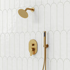 Pressure-Balanced Shower System, 6-Inch Rainfall Shower Faucet with Rough-in Valve SFS-1162-GD - Brushed Gold