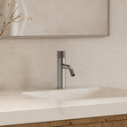 Single Hole Bathroom Faucet,Knob Single Handle Bathroom Sink Faucet with Drain Assembly SFS-1166-NK - Brushed Nickel