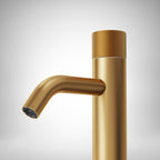 Single Hole Bathroom Faucet,Knob Single Handle Bathroom Sink Faucet with Drain Assembly SFS-1166-GD - Brushed Gold