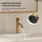 Single Hole Bathroom Faucet,Knob Single Handle Bathroom Sink Faucet with Drain Assembly SFS-1166-GD - Brushed Gold