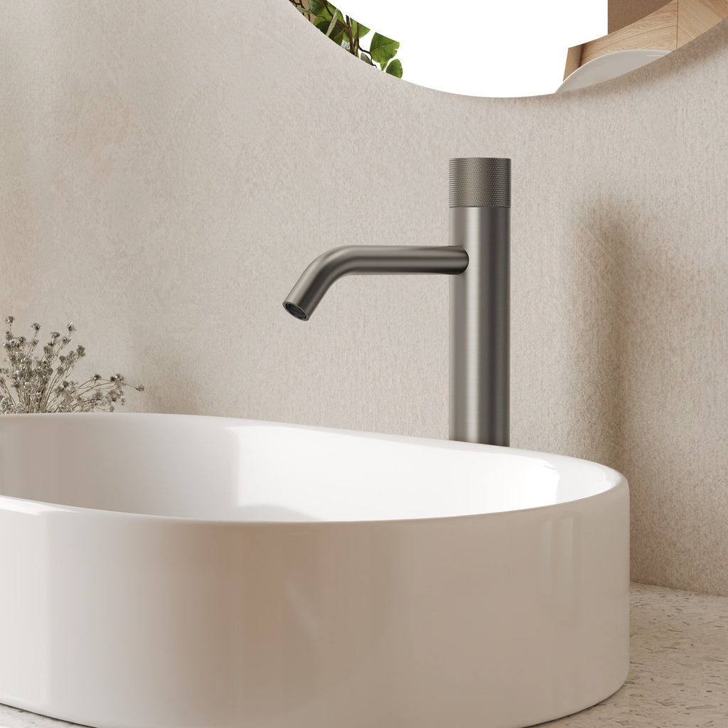 Single Hole Bathroom Vessel Faucet, Single Handle Bathroom Vessel Sink Faucet with Drain Assembly SFS-1167-NK - Brushed Nickel