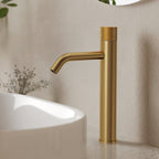 Single Hole Bathroom Vessel Faucet, Single Handle Bathroom Vessel Sink Faucet with Drain Assembly SFS-1167-GD - Brushed Gold