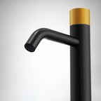 Single Hole Bathroom Vessel Faucet, Single Handle Bathroom Vessel Sink Faucet with Drain Assembly SFS-1167-BK-GD - Matte Black/Brushed Gold