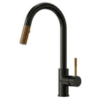 Dual Function Pull-Down Kitchen Faucet , Single Handle Sink Faucet SFS-1176-BK - Matte Black