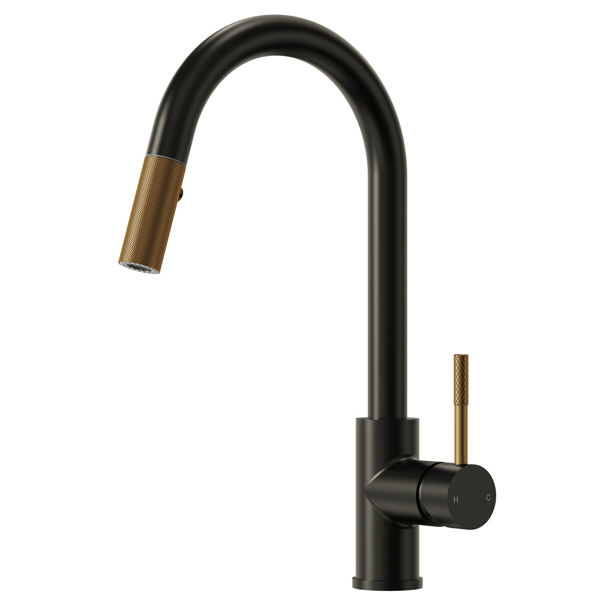 Dual Function Pull-Down Kitchen Faucet , Single Handle Sink Faucet SFS-1176-BK - Matte Black