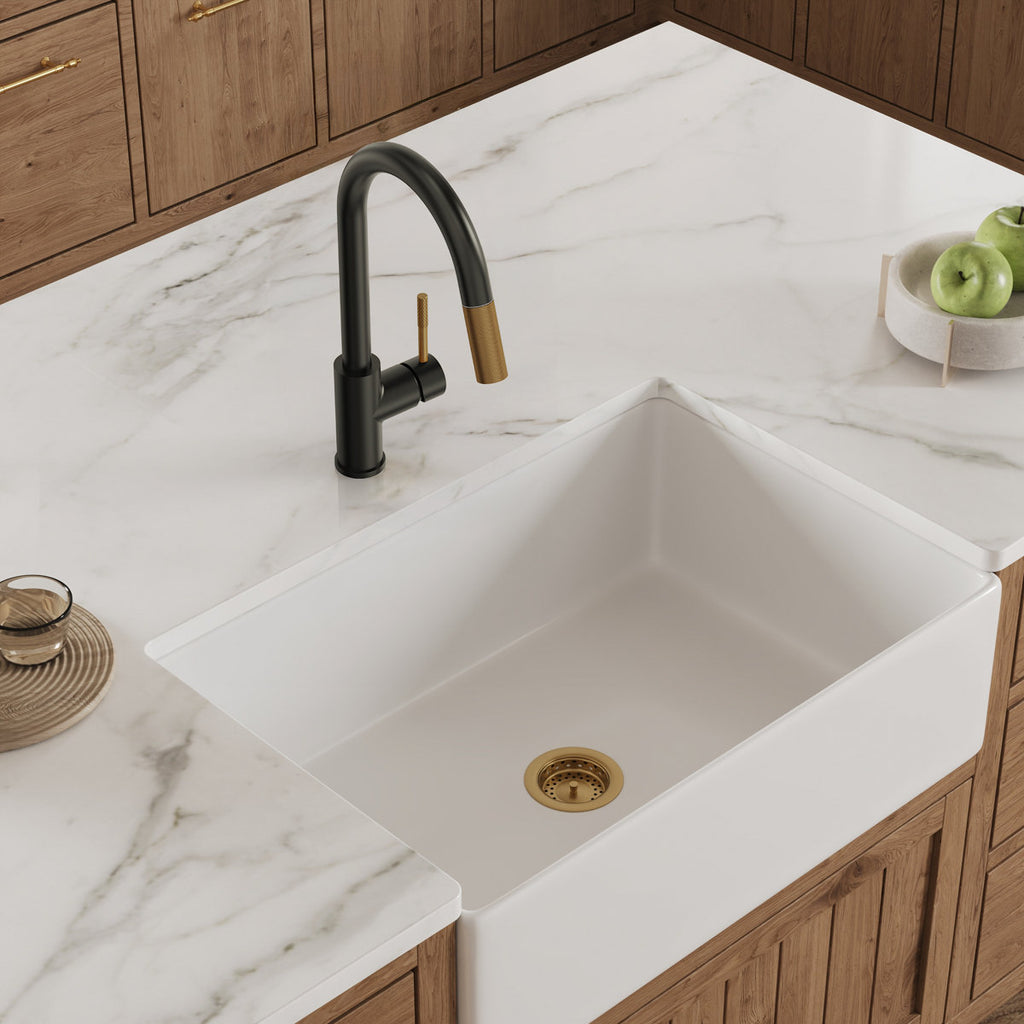 Dual Function Pull-Down Kitchen Faucet , Single Handle Sink Faucet SFS-1176-BK - Matte Black