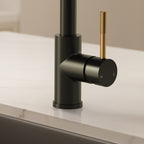 Dual Function Pull-Down Kitchen Faucet , Single Handle Sink Faucet SFS-1176-BK - Matte Black