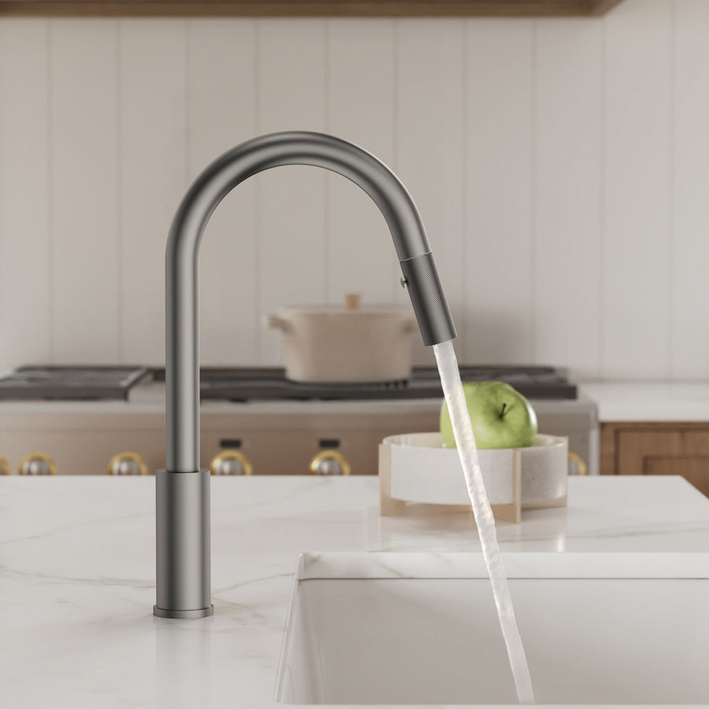 Dual Function Pull-Down Kitchen Faucet , Single Handle Sink Faucet SFS-1176-NK - Brushed Nickel