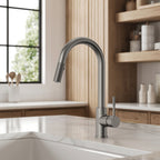 Dual Function Pull-Down Kitchen Faucet , Single Handle Sink Faucet SFS-1176-NK - Brushed Nickel