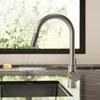 Dual Function Pull-Down Kitchen Faucet , Single Handle Sink Faucet SFS-1176-NK - Brushed Nickel
