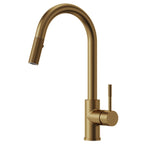 Dual Function Pull-Down Kitchen Faucet , Single Handle Sink Faucet SFS-1176-GD - Brushed Gold