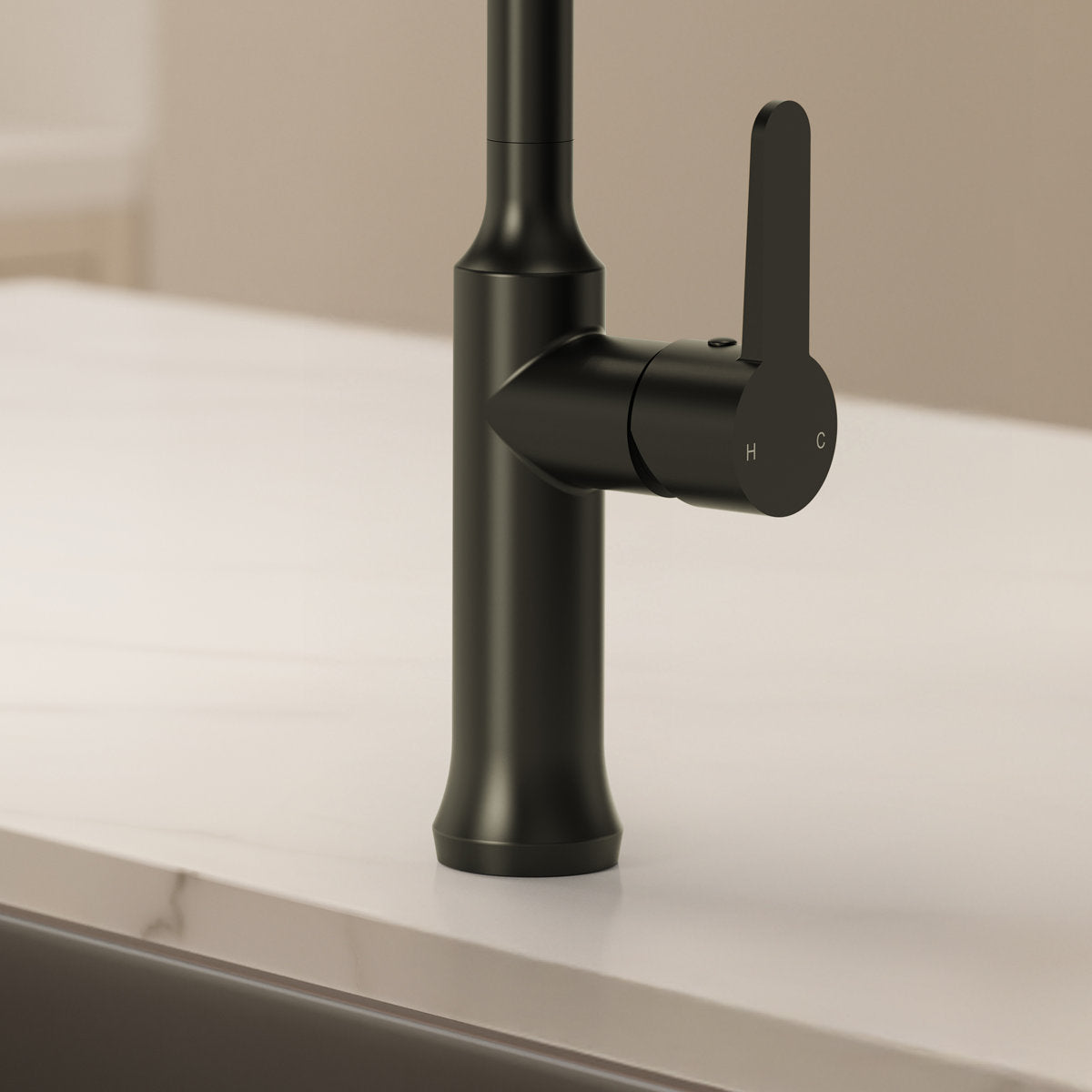Pull-Down Kitchen Faucet with Dual-Function, Single-Handle Sink Faucet with Swivel Spout SFS-1174-BK - Matte Black
