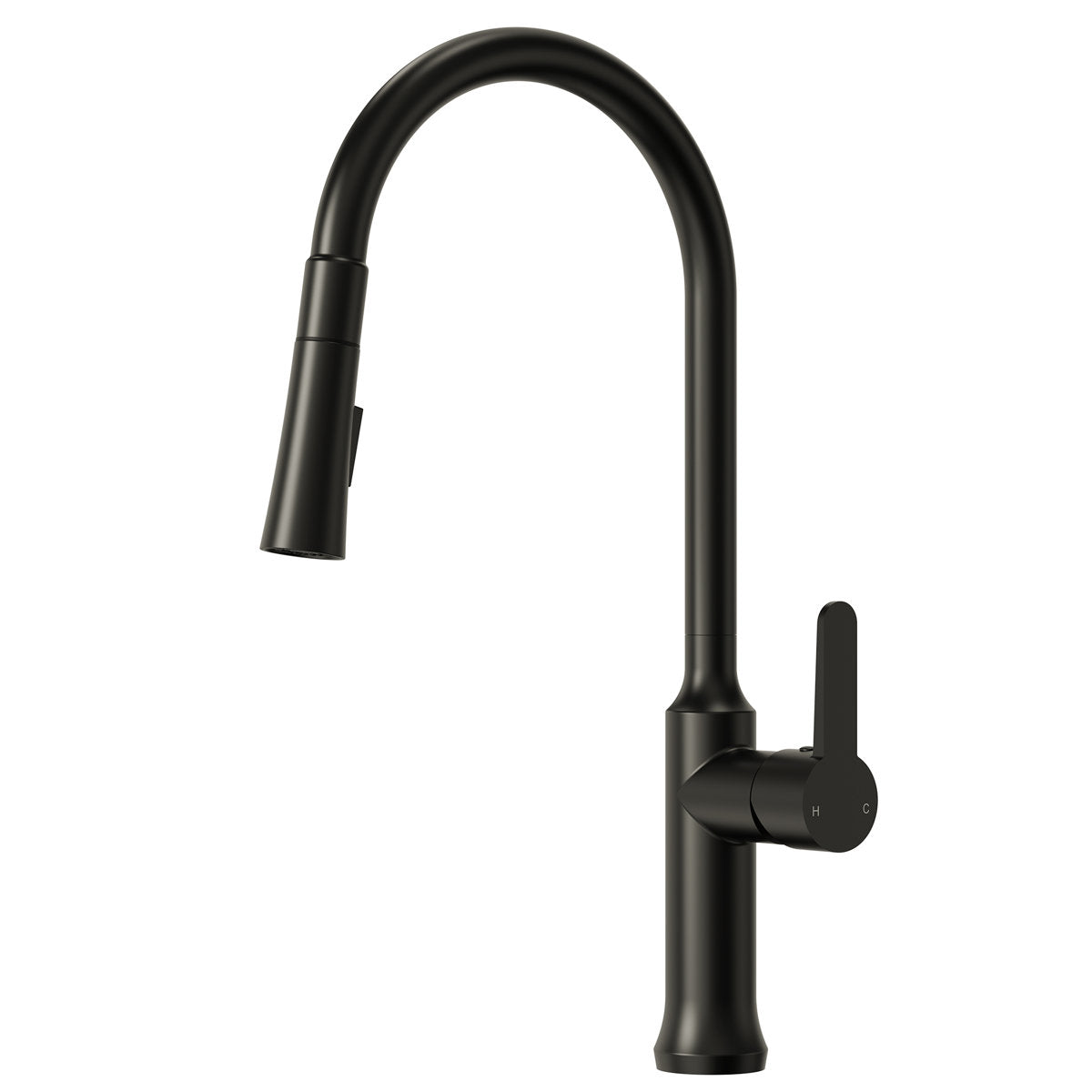 Pull-Down Kitchen Faucet with Dual-Function, Single-Handle Sink Faucet with Swivel Spout SFS-1174-BK - Matte Black