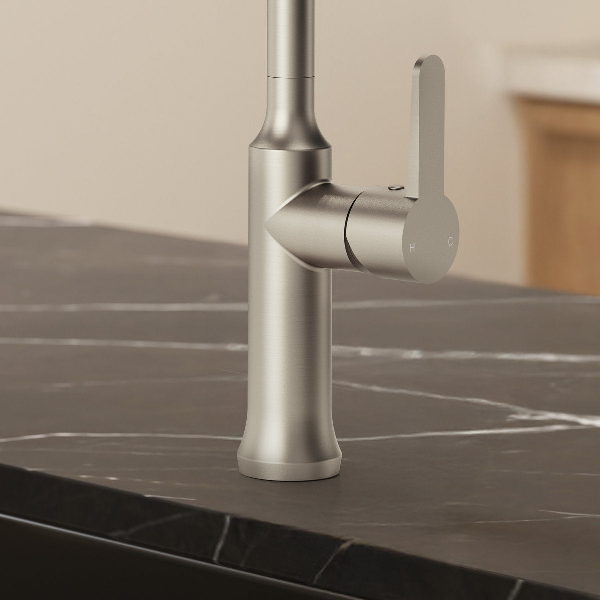 Pull-Down Kitchen Faucet with Dual-Function Sprayer, Single-Handle Sink Faucet with 360 Degree Swivel Spout SFS-1174-NK - Brushed Nickel